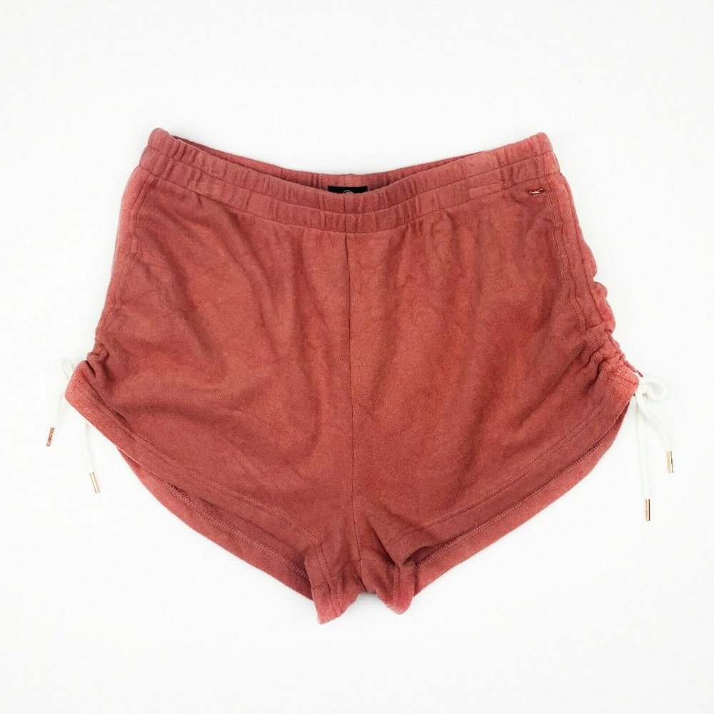 VOLCOM Junior Women's Casual Fleece Pink Shorts Size Large (10)